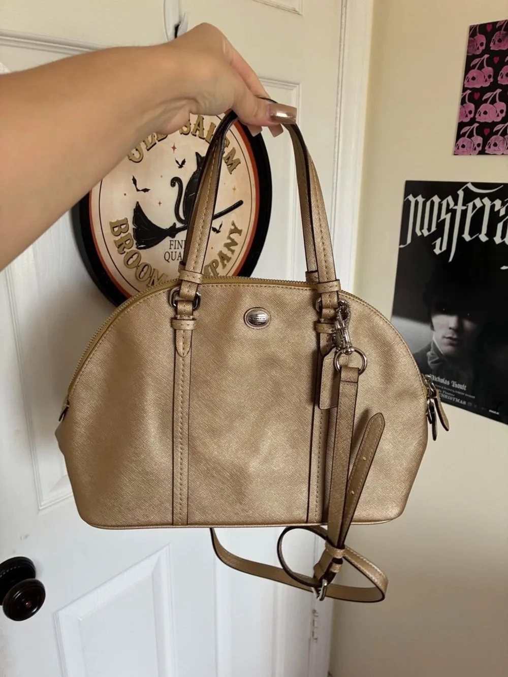 Coach Metallic Gold Dome Satchel